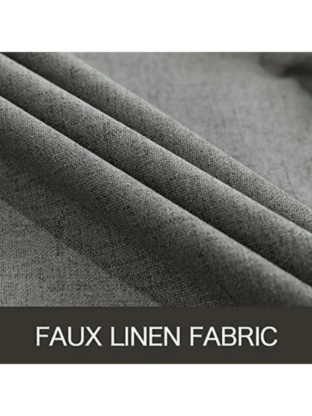 100% Blackout Linen Curtains for Bedroom, Dark Grey, 52x84 Inches, Room